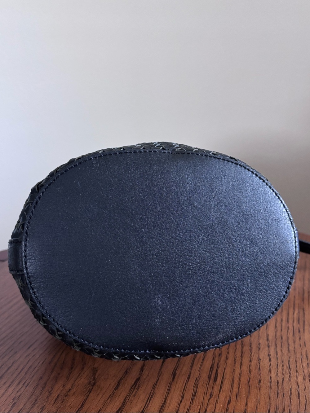 Ralph Lauren Woven Leather Drawstring Bucket Bag - Picture 13 of 13